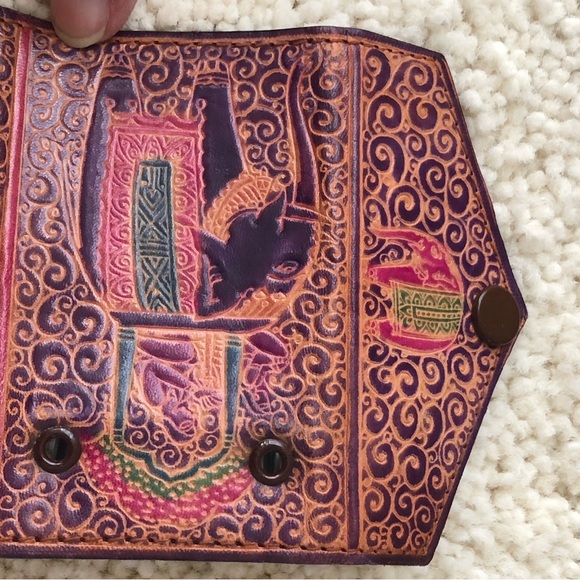 NWOT Shantiniketan Indian leather boho key case - Picture 10 of 13